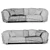 Elegant Francesco Binfare Sofa 3D model small image 3