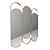 Elegant Triple Brass Mirror 3D model small image 3