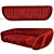 Elegance Draped Sofa 3D model small image 4