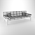 Modern Leather Sofa CB2 Drops 3D model small image 4