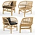 Nordal Natural Rattan Lounge Chair 3D model small image 1