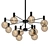 Contemporary Glass Metal Chandelier 3D model small image 1