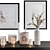 boho chic white cream frames dried plants 3D model small image 3