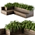 Urban Oasis Bench: Integrating Nature in Architecture 3D model small image 1