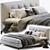 Luxury Minotti Andersen Quilt Bed 3D model small image 2