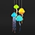 Vibrant Jellyfish Pendant: A Colorful Delight 3D model small image 1