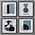 4-Piece Abstract Square Photo Frames Set 3D model small image 1