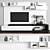 Modern TV Stand 110cm Height 3D model small image 1