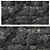 Sleek Black Stone Wall 3D model small image 1
