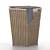 Wooden Texture Laundry Basket Model 3D model small image 1