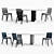 Elegant Marlon Chair and Wings Table Set 3D model small image 1