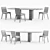 Elegant Marlon Chair and Wings Table Set 3D model small image 5