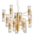 Mid-Century Brass Chandelier: Timeless Elegance 3D model small image 1