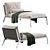 Modern Flexform Happy Chaise Lounge 3D model small image 2