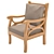Rustic Wooden Outdoor Chair 3D model small image 2