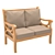 Rustic Wooden Outdoor Sofa 3D model small image 1