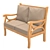Rustic Wooden Outdoor Sofa 3D model small image 2