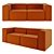 Modular Sofa Metropolis: L mandarine 3D model small image 1