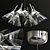 Modern LED Cone Pendant Chandelier 3D model small image 1