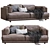 Modern Italian Leather Sofa Family Lounge 3D model small image 1