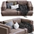 Modern Italian Leather Sofa Family Lounge 3D model small image 4