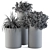 Deluxe Metal Pot Set - Outdoor Greenery 3D model small image 1