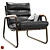 Vintage Noir Cowhide Armchair 3D model small image 1