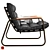 Vintage Noir Cowhide Armchair 3D model small image 3