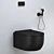 Galassia Black Matte Toilet Set 3D model small image 1