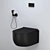 Galassia Black Matte Toilet Set 3D model small image 3