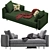 Elegant Hunter Lounge Sofa 3D model small image 1