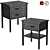Contempo Bedside Table with Drawers 3D model small image 1