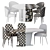 Contemporary Italian Marble Dining Set 3D model small image 5