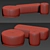 Elegant Oblong Pill Ottoman 3D model small image 2