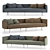 TurboSmooth Sofa with Leather and Cloth Pillows 3D model small image 1