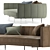 TurboSmooth Sofa with Leather and Cloth Pillows 3D model small image 2