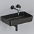 Modern Black Washbasin Set with Wall-Mounted Faucet 3D model small image 1