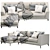 Elegant Meridiani Louis Up Modular Sofa 3D model small image 3