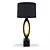 Rondo Black Linen Table Lamp 3D model small image 1