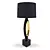 Rondo Black Linen Table Lamp 3D model small image 2