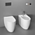 Elegant Ceramic Toilet Set 3D model small image 1