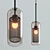 Industrial Glass Pendant Lights Set 3D model small image 2