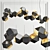 Sleek Geometric Chandeliers - 3 Types 3D model small image 2