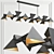 Sleek Geometric Chandeliers - 3 Types 3D model small image 4