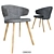 Elegant Taormina Wood Chairs 3D model small image 1