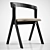 Refined Wood Armchair with Contemporary Design 3D model small image 1