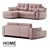 Naice 07 Pink Skai Canape: 174x264x99 cm 3D model small image 1