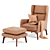 Ryder Velvet ArmChair: Adjustable Colors & Luxurious Comfort 3D model small image 3