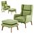 Ryder Velvet ArmChair: Adjustable Colors & Luxurious Comfort 3D model small image 9