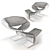  Ribbon: Innovative Upholstered Armchair by Pierre Paulin 3D model small image 4